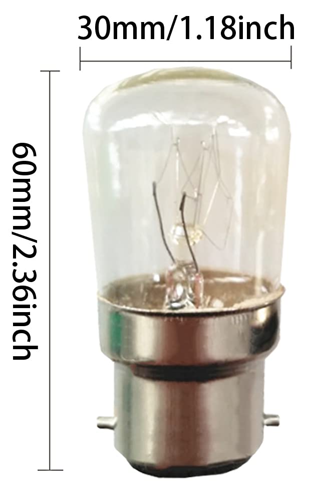 B22 25W Pygmy Light Bulb S35 Sewing Machine Lamp Clear Night Light Mini Dash Lamp AC110V Tungsten Light Bulb for Ceiling Fan Salt Lamp Bulb Darkroom Bulb B22 Bayonet Base 2700K Warm White, 10 Pack