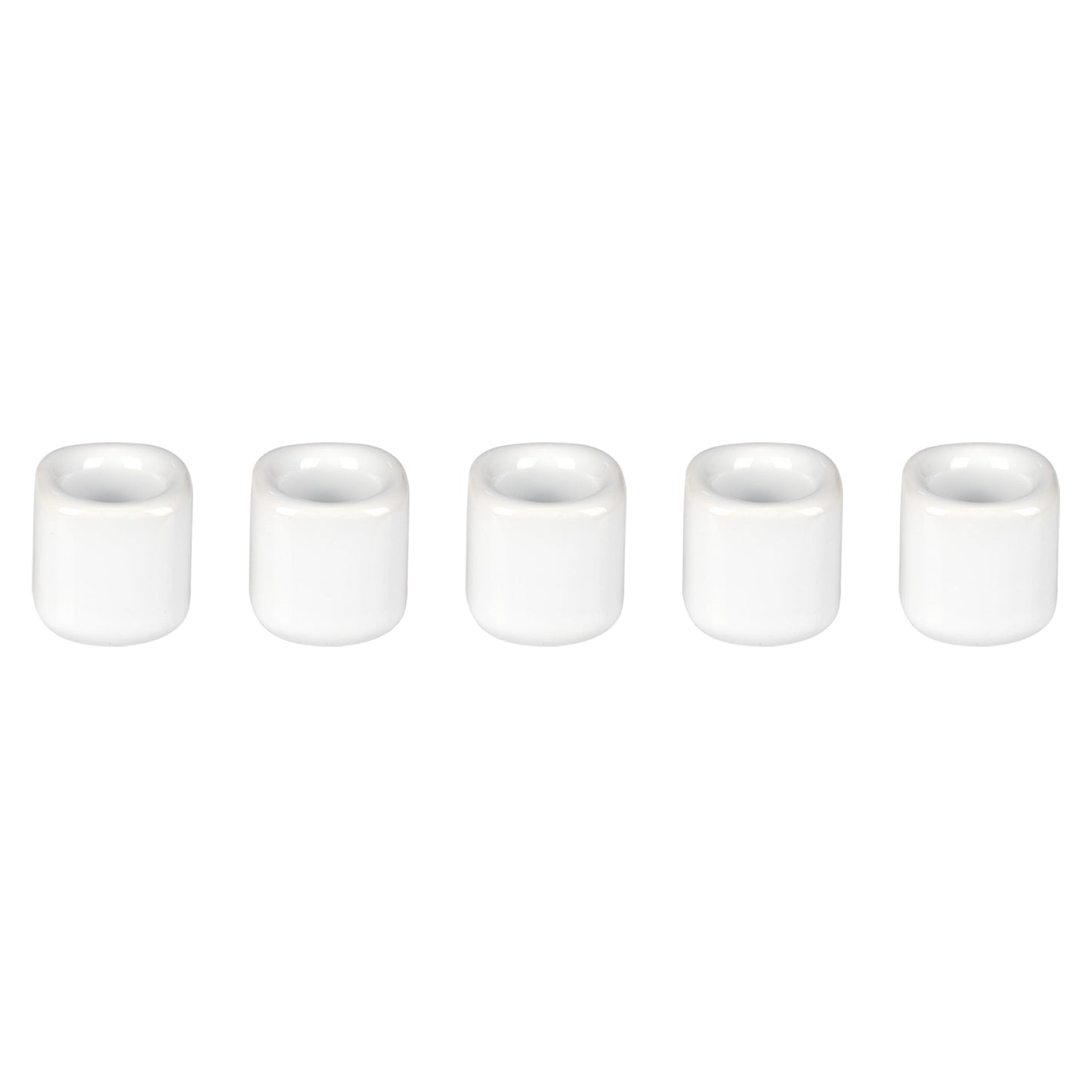 Mega Candles 5 pcs White 1/2 Inch Diameter Ceramic Chime Ritual Spell Candle Holders, Great for Casting Chimes, Meditation, Rituals, Spells, Vigil, Witchcraft, Wiccan Supplies