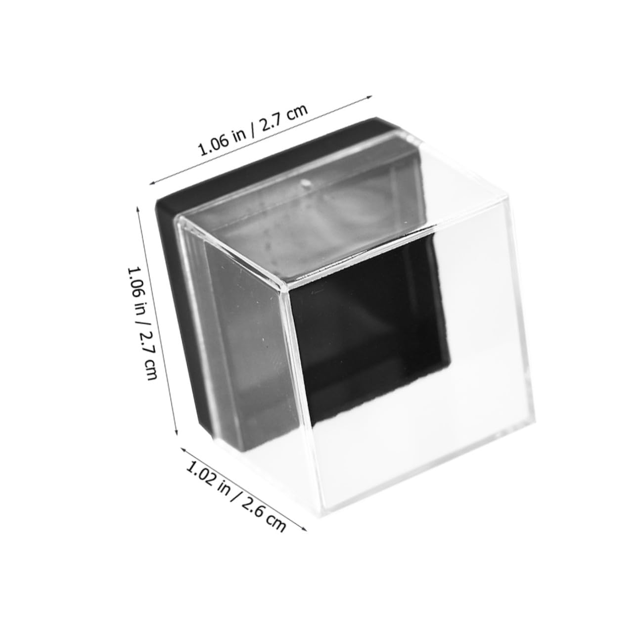 DEARMAMY 15 Pcs Transparent Display Boxes 1.06 Inch Cube Mineral Specimen Storage Cases Clear Square Organizer for Collectibles and Stones