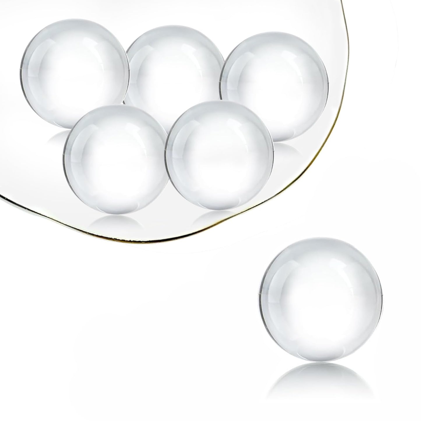 HZLUPQ 6PCS Clear Crystal Ball Spheres, Decorative Glass Orbs for Home Decor