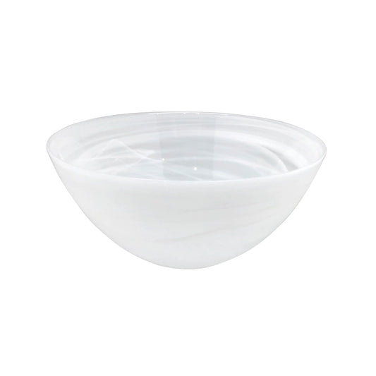 MARIPOSA ALABASTER WHITE MEDIUM BOWL| WHITE | ALABASTER | TABLEWARE | BOWLS | GLASS | HANDMADE IN TURKEY