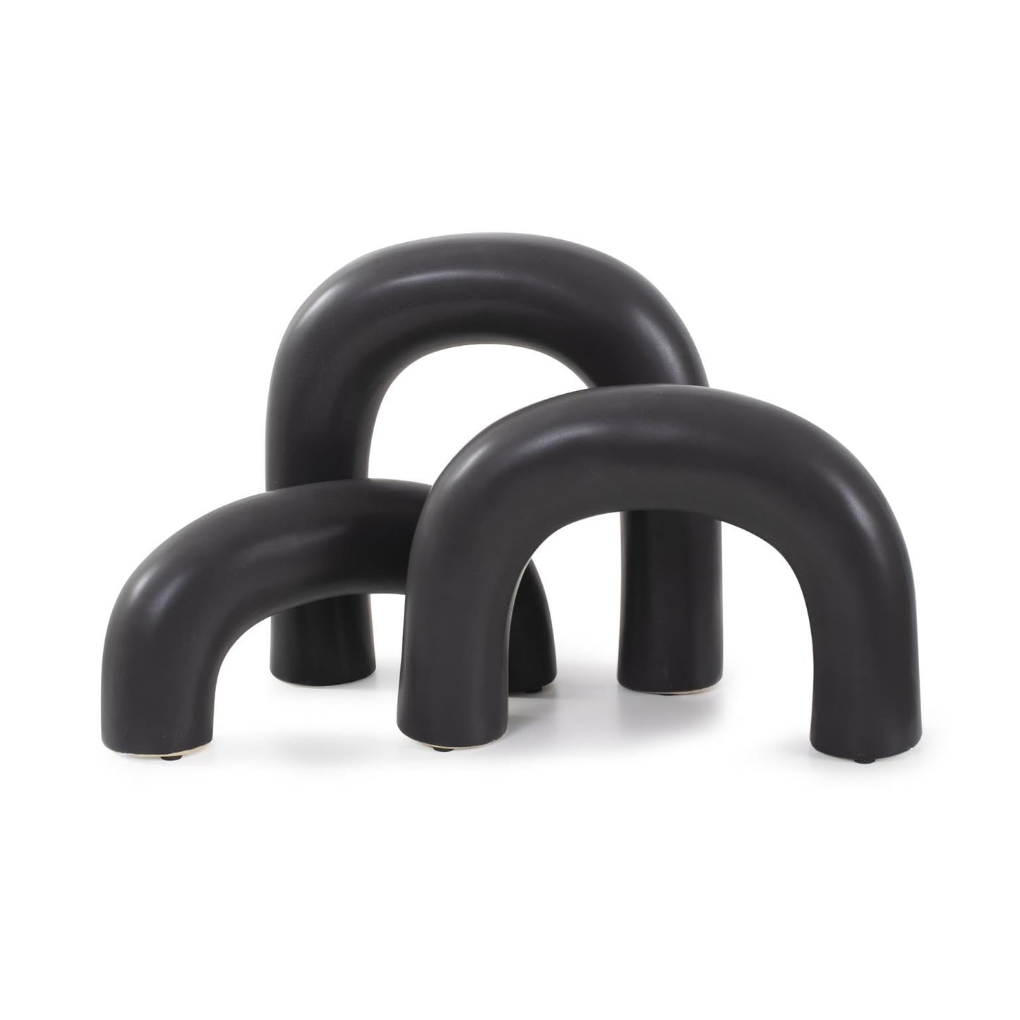 Howard Elliott Collection Urbean Ceramic Sculpture- Set of 3 Other Black 9.5H X 9.5W X 2D