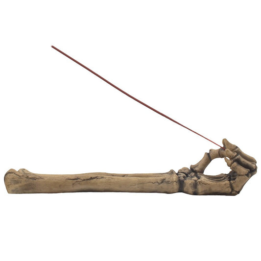 Home 'n Gifts Spooky Skeleton Hand and Arm Incense Stick Holder Display Stand Figurine for Scary Halloween Decorations or Gothic Art & Decorative Home Decor Aromatherapy Incense Burners, Multicolor