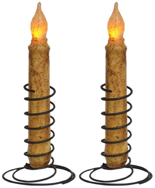 Spiral Taper Candle Holder Black | 4 Inch | Country Primitive Décor (2 Pack Black Spiral Taper Candleholders)