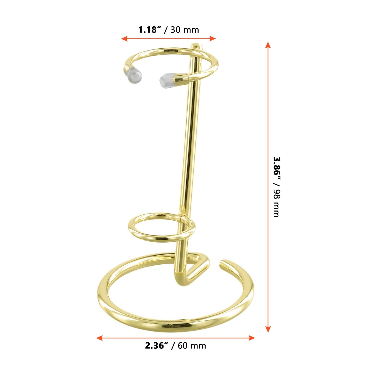 SINJEUN 10 Pack Crystal Wand Stand, 2.4 x 3.9 x 1.2 Inch Iron Display Stand Golden Rock Wand Holder for Small Gemstones Mineral Agate Display