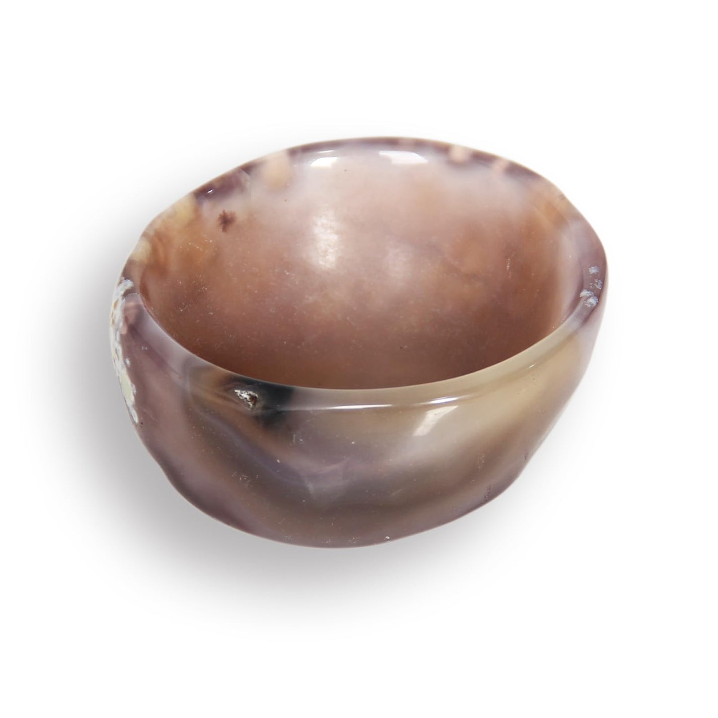 Orientrea Agate Decorative Bowls, Approximately 3.1"- 4.1", Hand Polished Gem Stone Bowls, Natural Raw Crystal Decorative Dish Jewelry Storage Agate Bowl for Meditation, Reiki, Healing