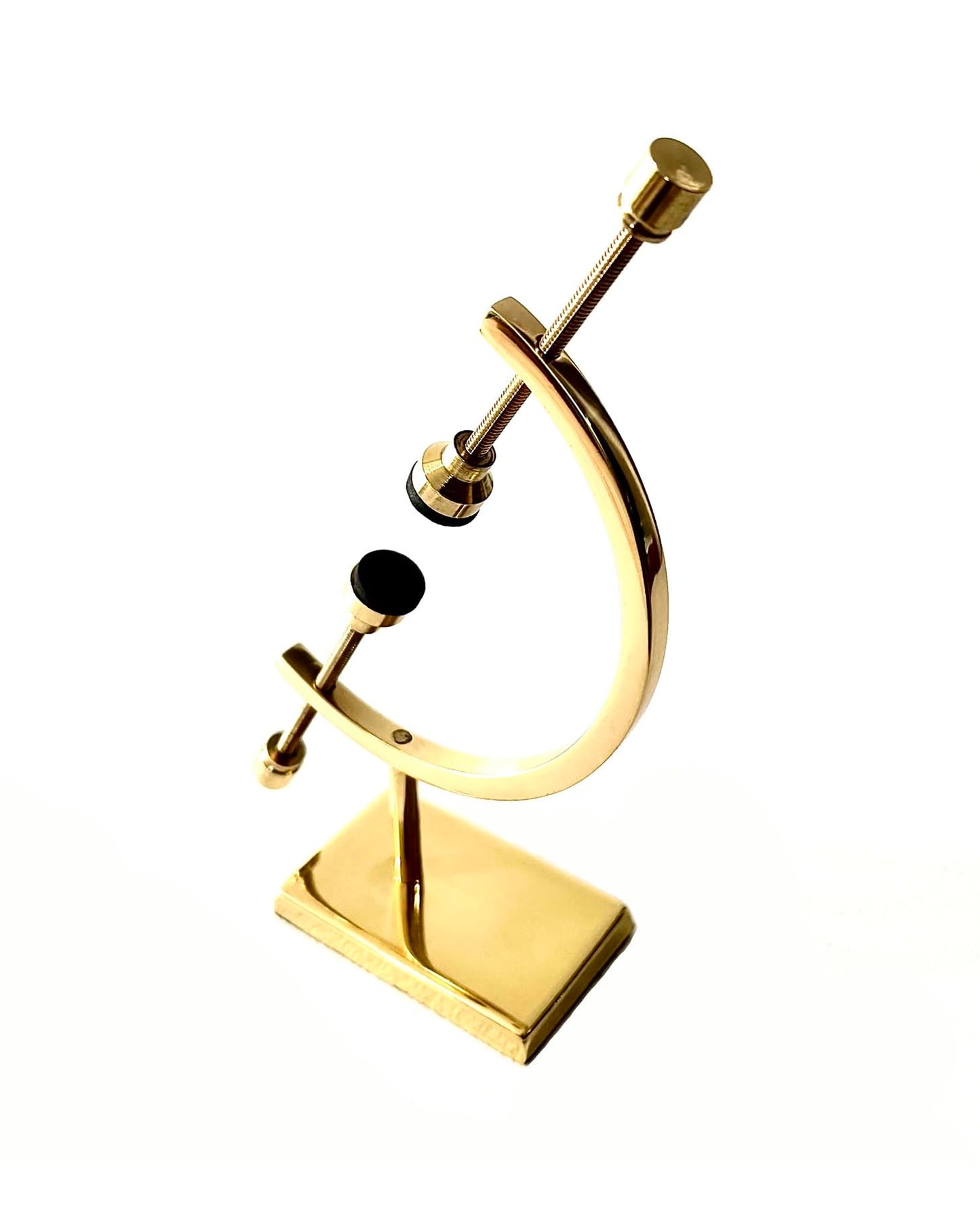 Clearco Artifact Display Stand Coin holder, Caliper Style Mineral and Sphere Display Stand For Minerals, Ornaments, Gems, Shells, Coins, Spheres, Artifacts, etc., Brass, 6 inches