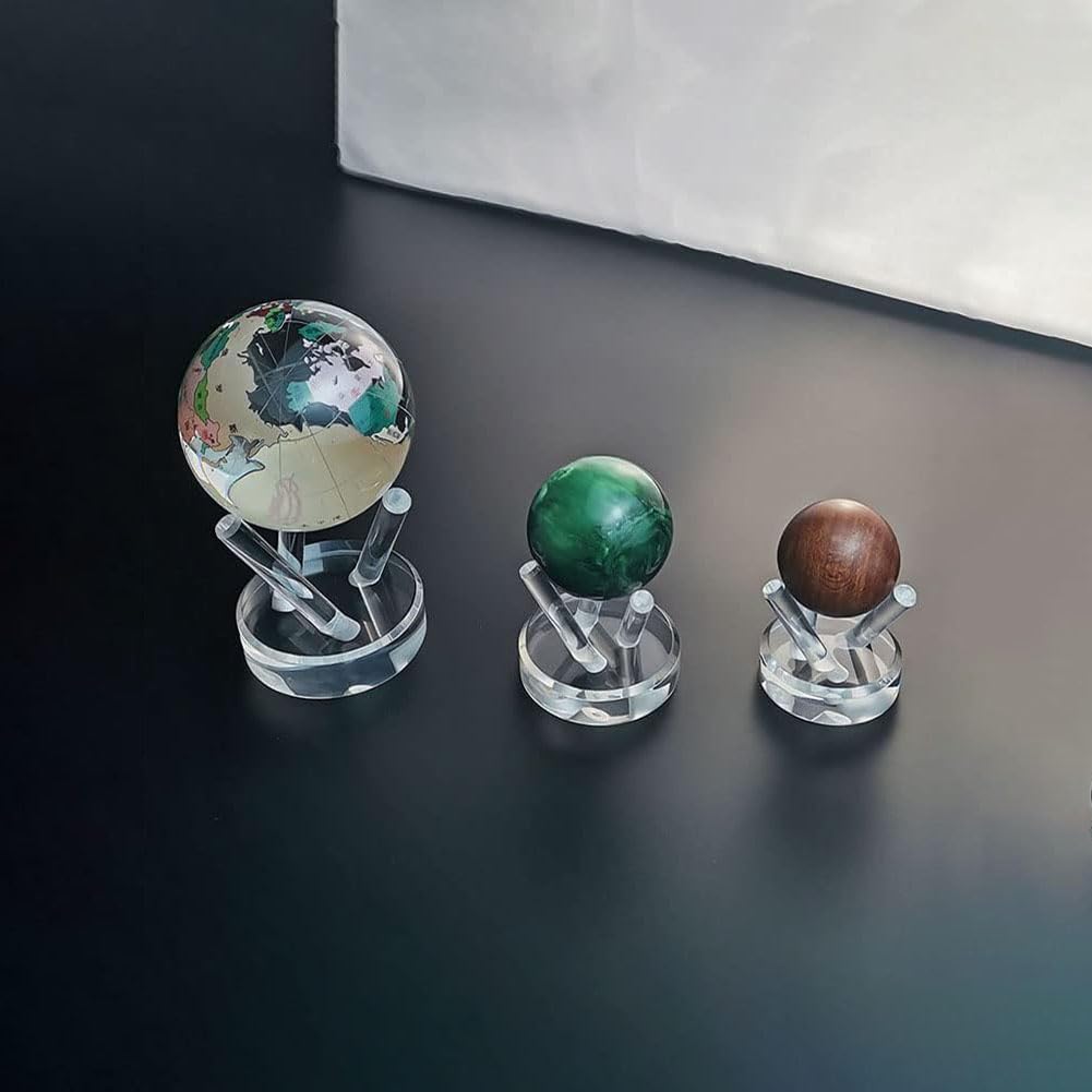 Earssa 2PCS Detachable Clear Acrylic Display Stand, Crystal Glass Ball Stand, Mineral Globe Stand, Small Collectibles Rack Holder (Small-2pcs)