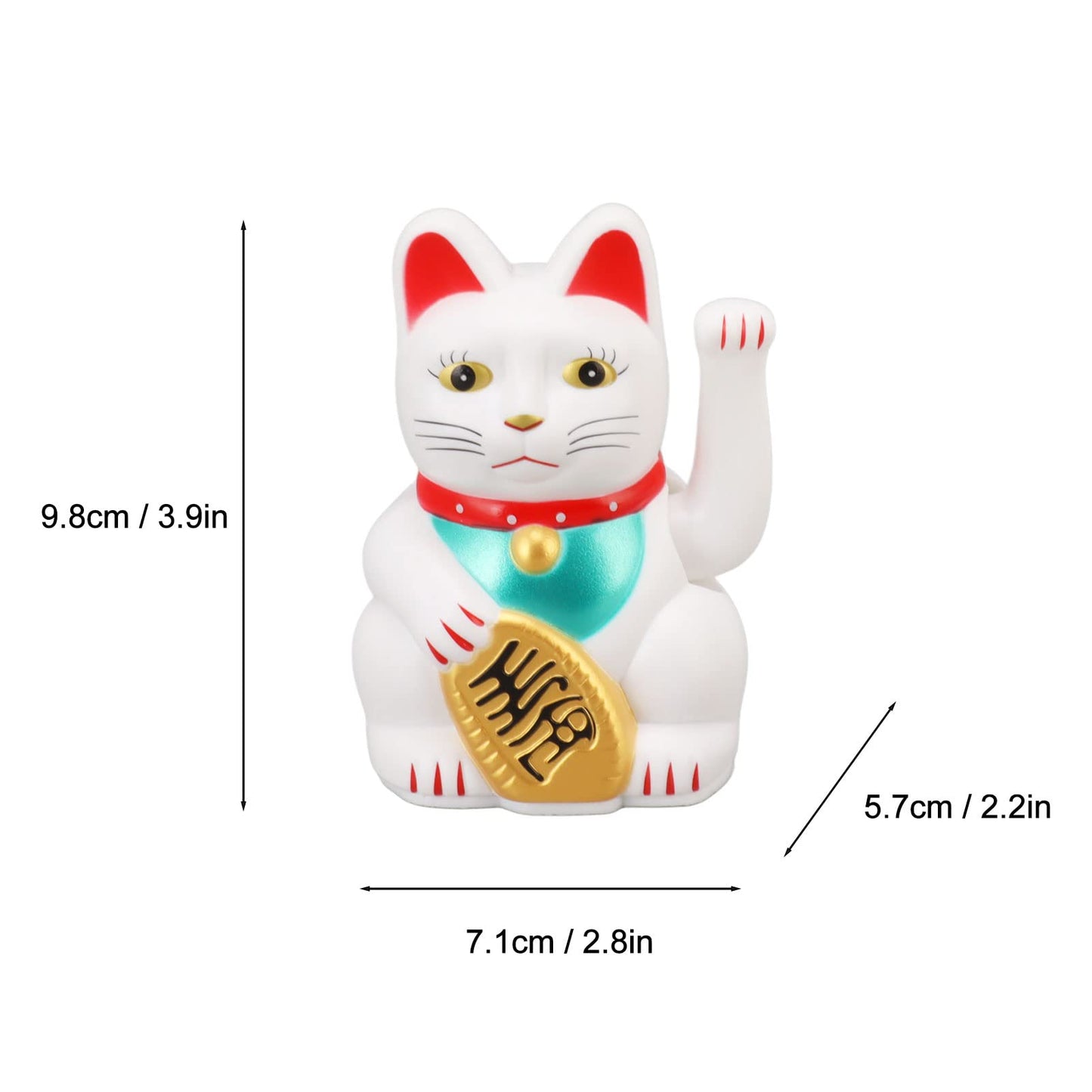 Dpofirs 4 Inch Lucky Fortune Cat Maneki Neko, Lucky Cat Decor Hand Waving Welcoming Cat for Home Desk Ornament Gift Giving, Feng Shui Business Ornament Home Decor (White)