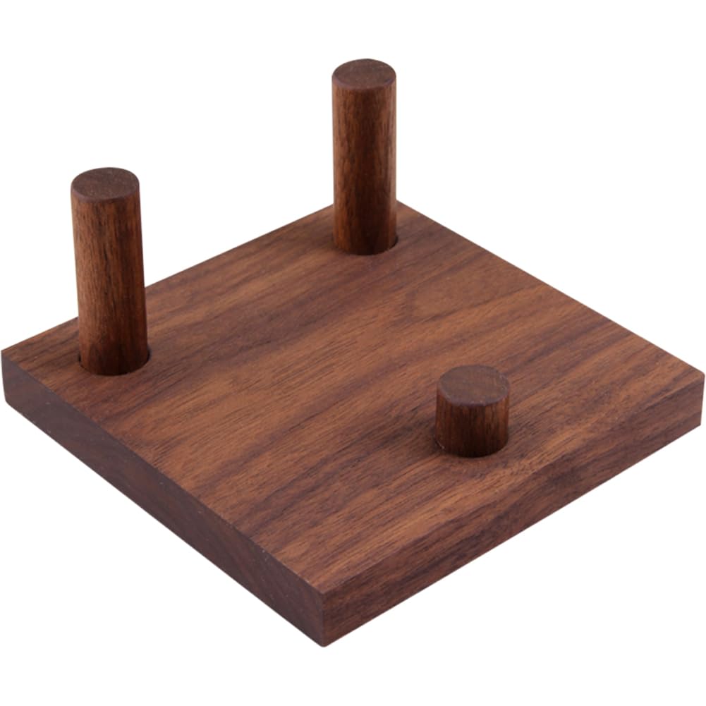 WAYUTO Walnut Crystal Display Stand Three-Peg Display Easel Stands for Fossil Coral Geodes Rock Mineral Agate
