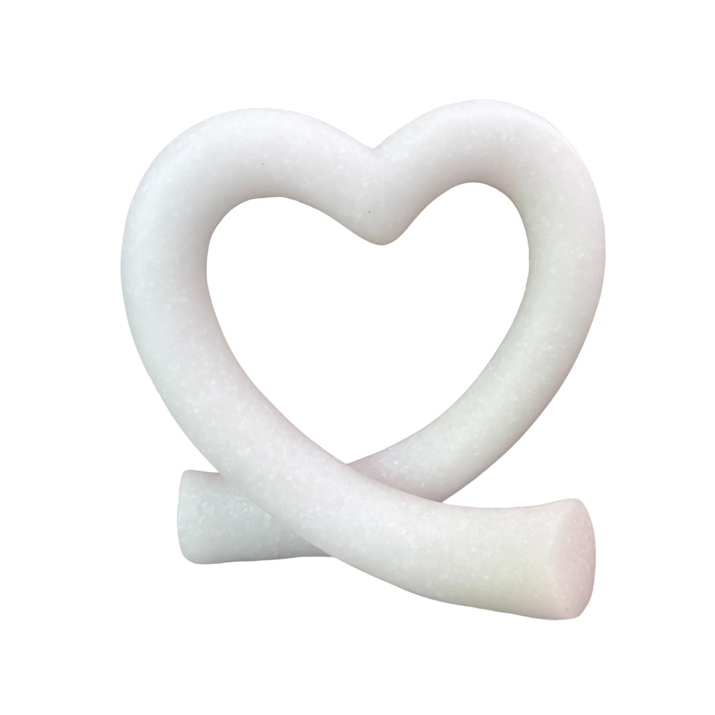 Lescafita Imitation Marble White Heart Decor Sculpture, Elegant Love Heart Statue Minimalist Modern Home Decor for Living Room Shelf Desk Coffee Table, Wedding Gift