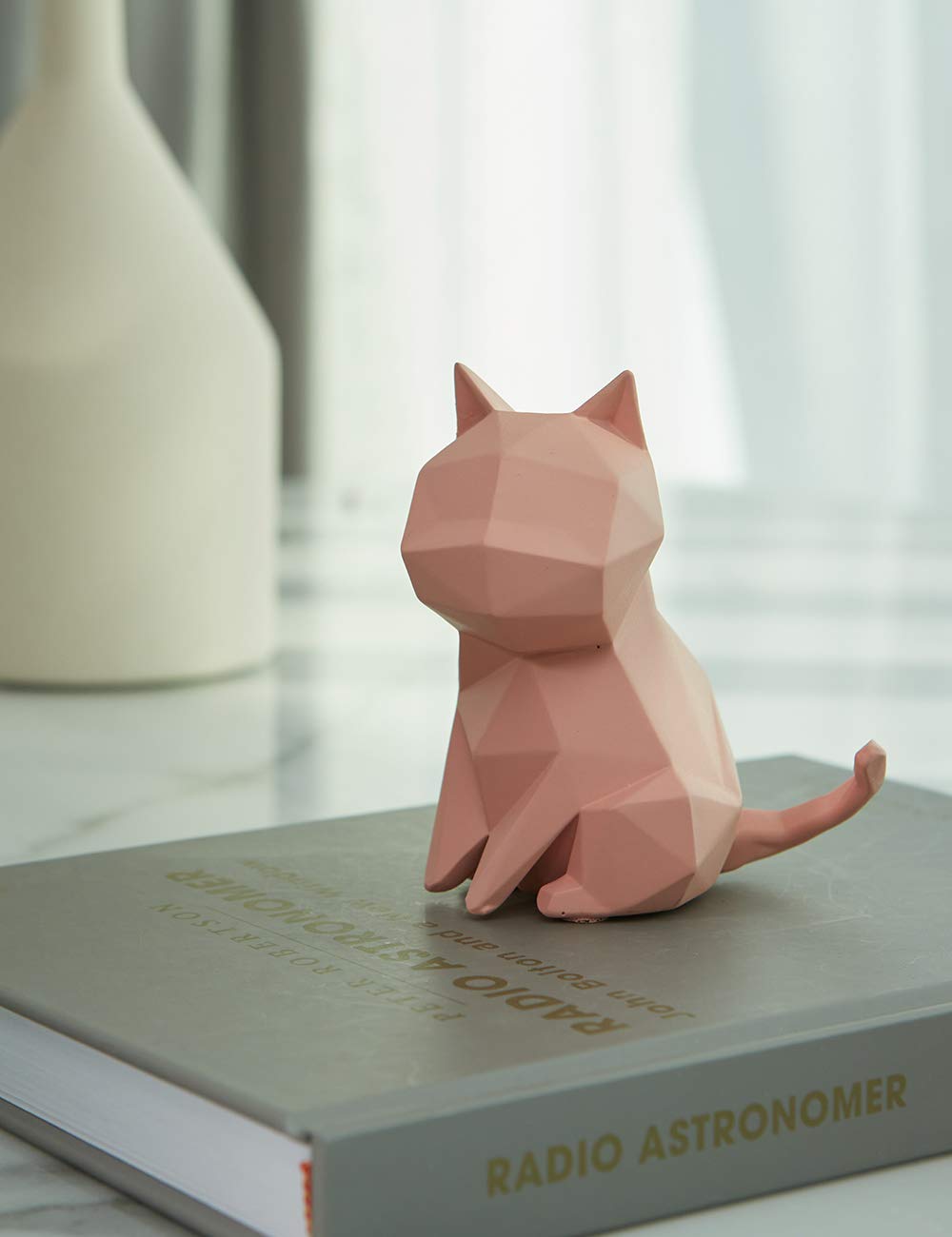 HAUCOZE 5pcs Cat Sculpture Statue Geometric Figurine Modern Home Decor Table Centerpiece Gift for Bedroom Living Room Office