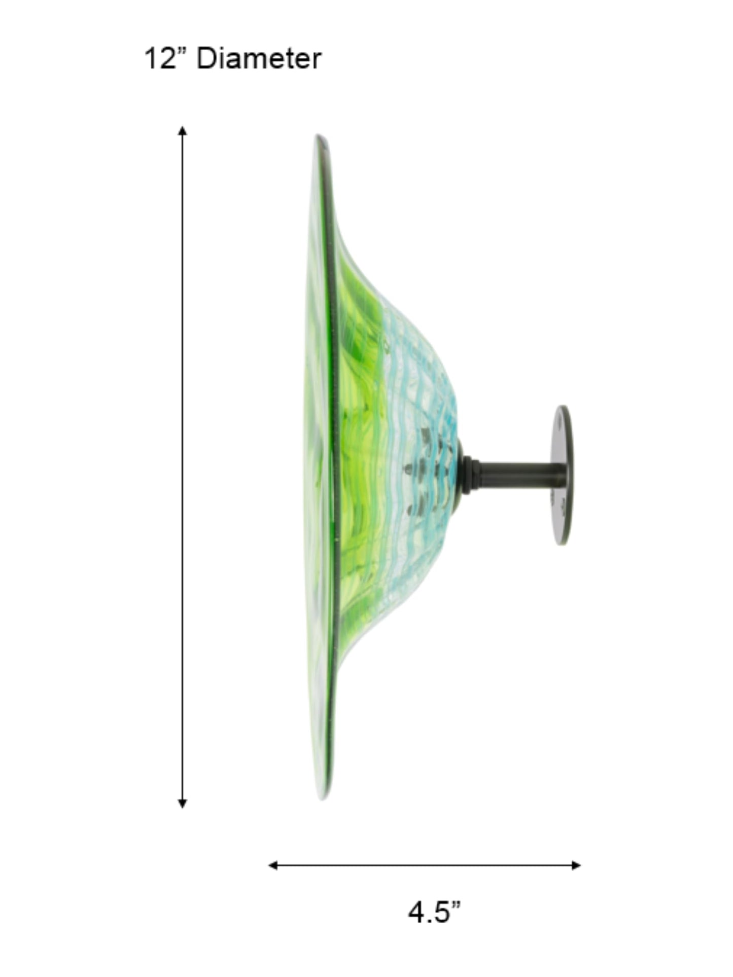 Dale Tiffany AW23021-D12 Hand Blown Flower Art Glass Wall Decor with Wall Mounting Bracket, Pollena, Multi-Color, 12-Inch Diameter