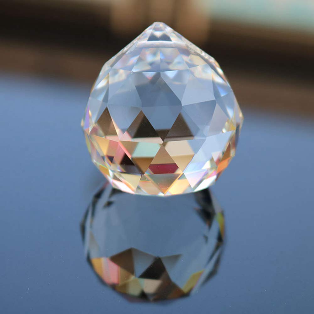Petrichor Feng Shui Clear Crystal Hanging Ball for Good Luck & Prosperity - Home Decoration/Gifting (70MM)
