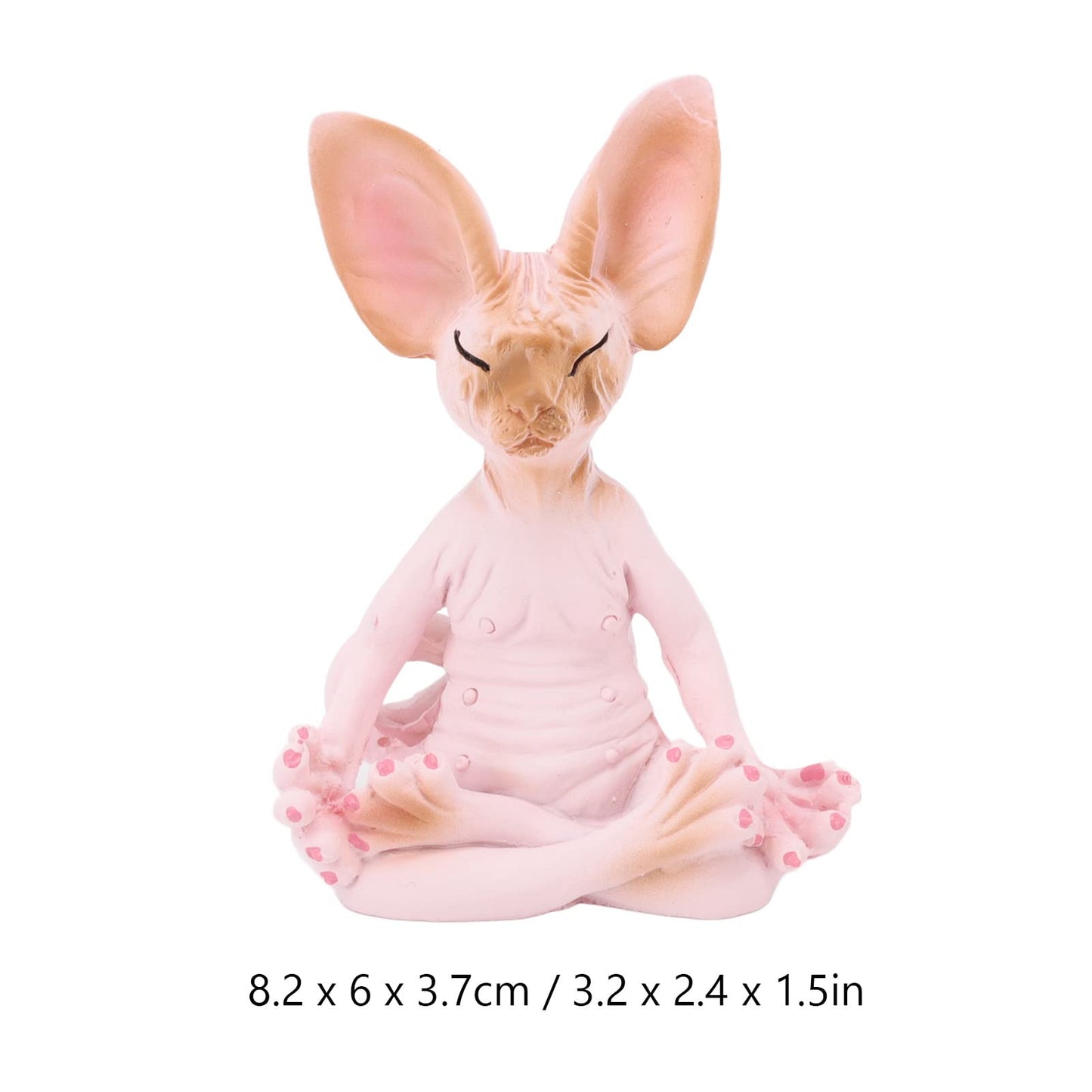 Kuuleyn Sphynx Cat Meditate Statue Zen Yoga Relaxed Pose Vivid Details Cat Meditate Collectible Figurines for Homes Office Yoga Room Ornaments Gifts (Pink)