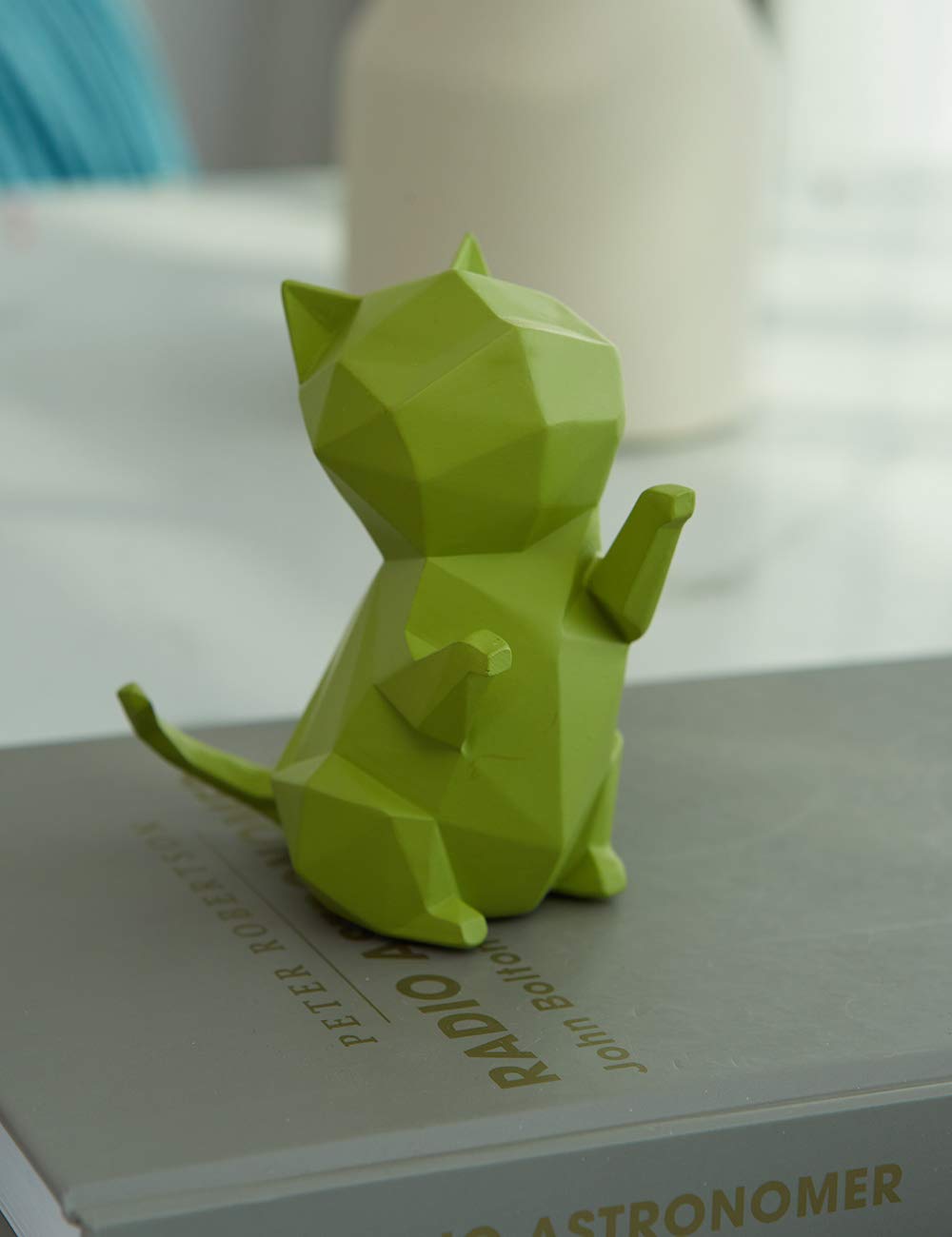 HAUCOZE 5pcs Cat Sculpture Statue Geometric Figurine Modern Home Decor Table Centerpiece Gift for Bedroom Living Room Office