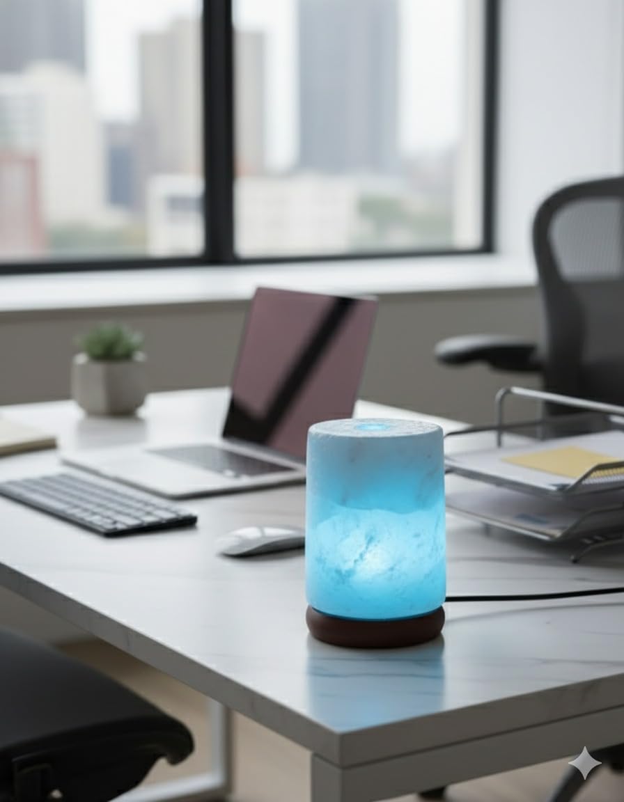 NatureBoost Himalayan Salt Lamp, USB Powered, Night Light Color Changing Lamp,Unique Gift Idea (Cylindernew)