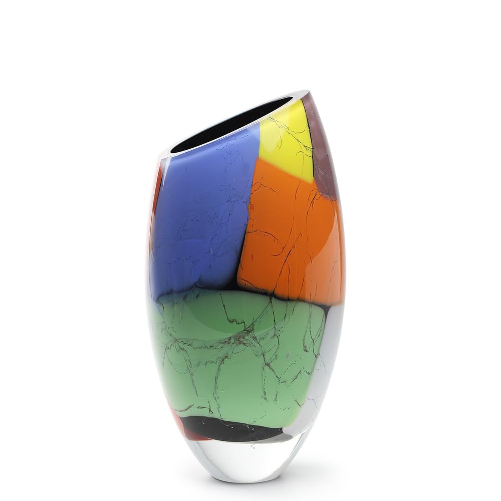 Ca D Oro Glass Vase Colored Splinters Hand Blown Murano-Style Art Glass - Model 50 MS