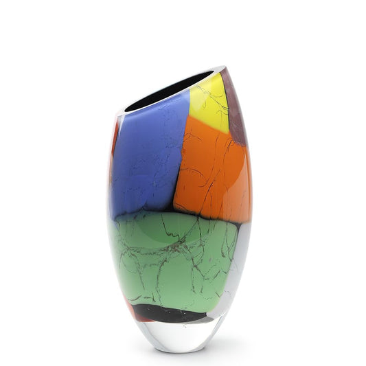 Ca D Oro Glass Vase Colored Splinters Hand Blown Murano-Style Art Glass - Model 50 MS