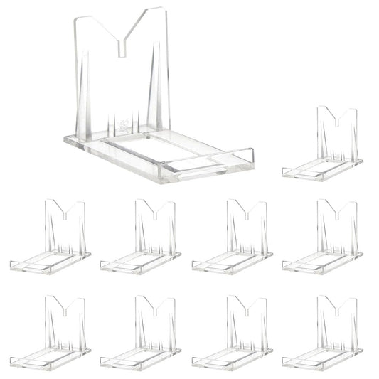 OnFireGuy (10) 2" Adjustable Two Part Adjustable Clear Acrylic Plastic Display Stand Easel for Mineral Fossil Slice Agate Slab Geode Seashell
