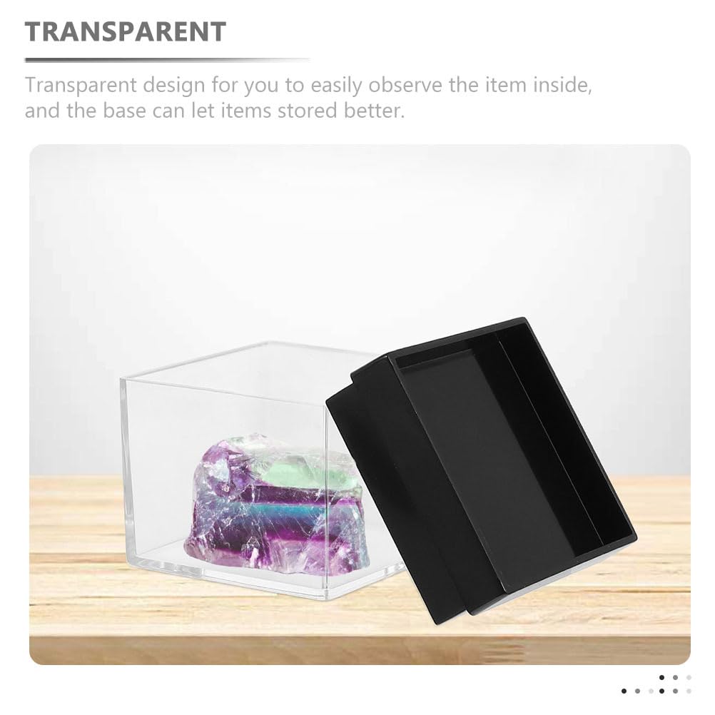 ARTIBETTER 60 Pcs Mineral Display Boxes Square Acrylic Specimen Storage Cases 1.06X1.06X5.11 Inch Transparent Cube Display Boxes for Gemstone and Mineral Specimen Collecting