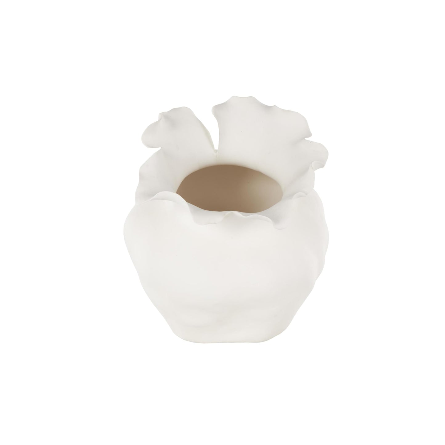 Deco 79 Ceramic Abstract Decorative Vase Floral Inspired Centerpiece Vase, Flower Vase for Home Decoration 11" x 11" x 13", White