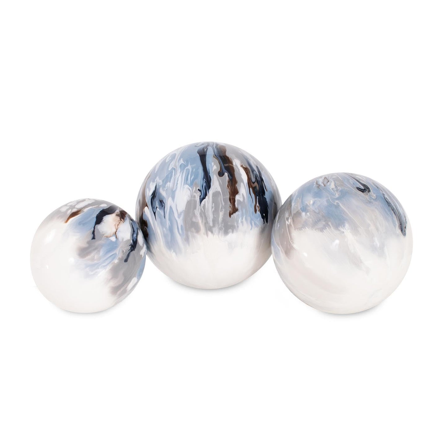Howard Elliott Collection Aegean Blue Orbs- Medium Round Blue 4.3/4H X 4.3/4W X 4.3/4D