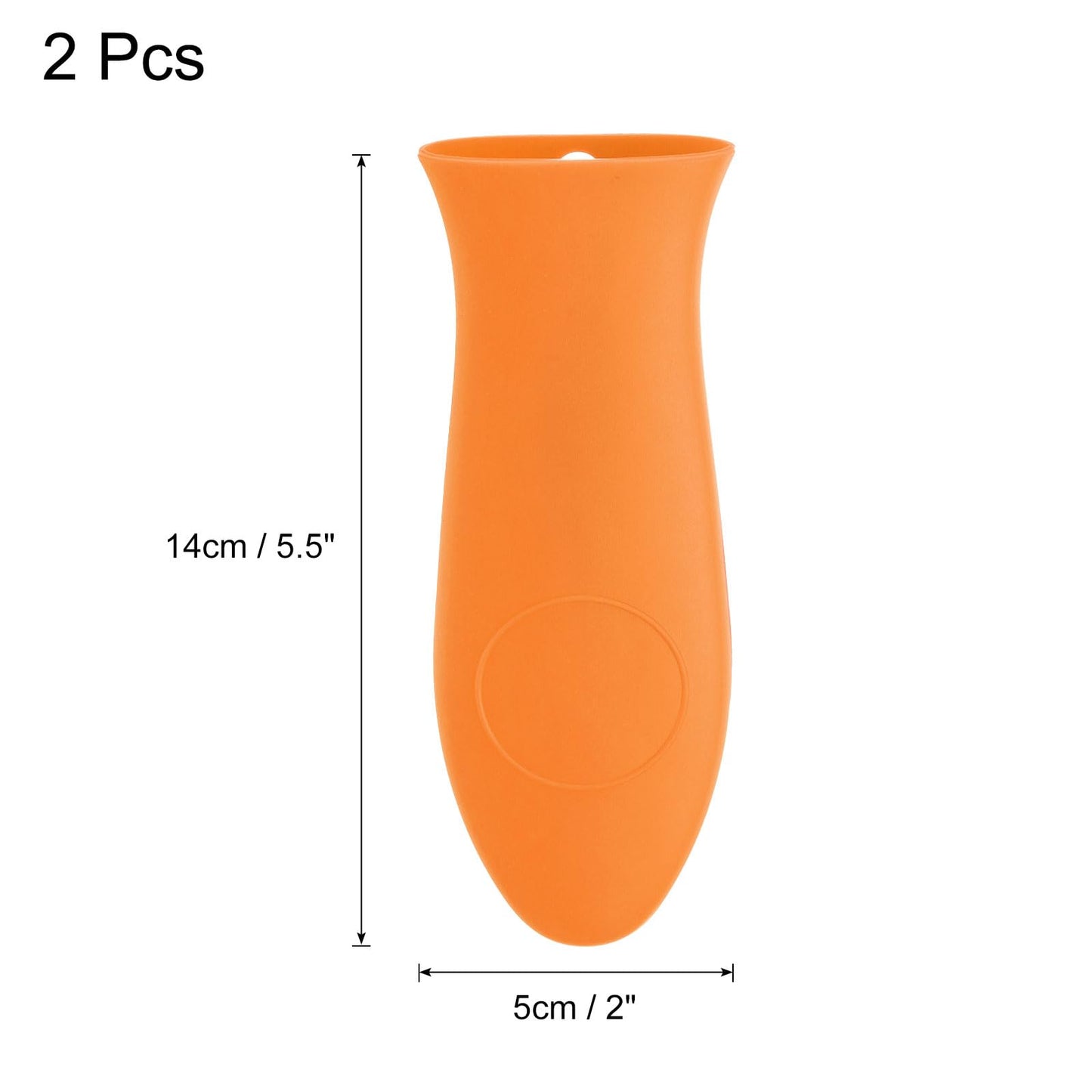 uxcell 2pcs Silicone Hot Handle Holders, Cast Iron Skillet Handle Covers Silicone Pan Handle Sleeve for Frying Pans Griddles Cookware Handles, Orange