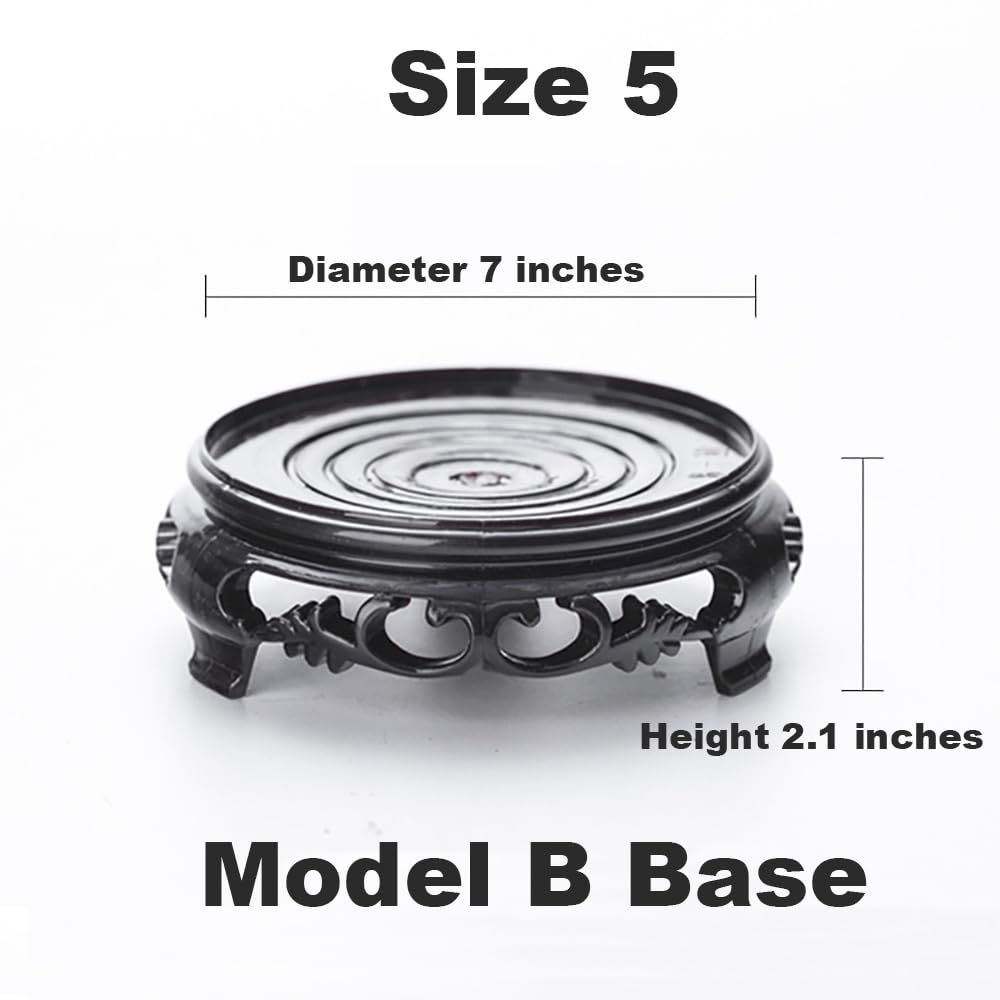GOLDY&WENDY 7 Inch Round Vase Planter Display Stand Handmade Oriental Home Decoration Base Pedestal