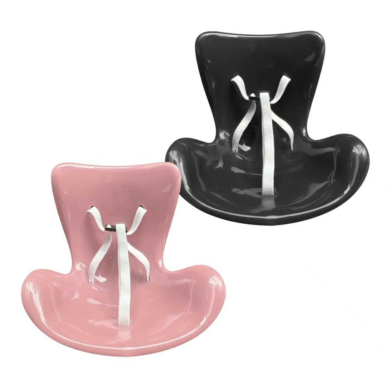 CyperFair 2 PCS Labubu Dolls Car Seat, Mini Seat-shaped Air Vent Clip, Cute Seat Decoration Accessories for Displaying Doll Collections, Universal for Most Cars, Trucks, SUVs (Pink & Black)