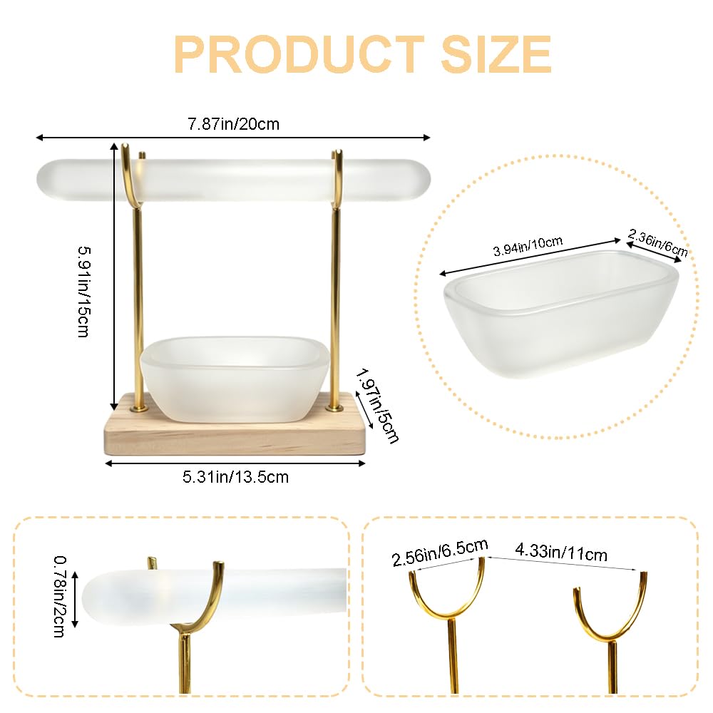 Selenite Crystal Bowl Set Selenite Bracelet Holder Display Stand, Detachable Selenite Crystal Healing Goth Bracelet Display Stand, Selenites Bowls for Necklace Watch Bangles Charging Cleansing