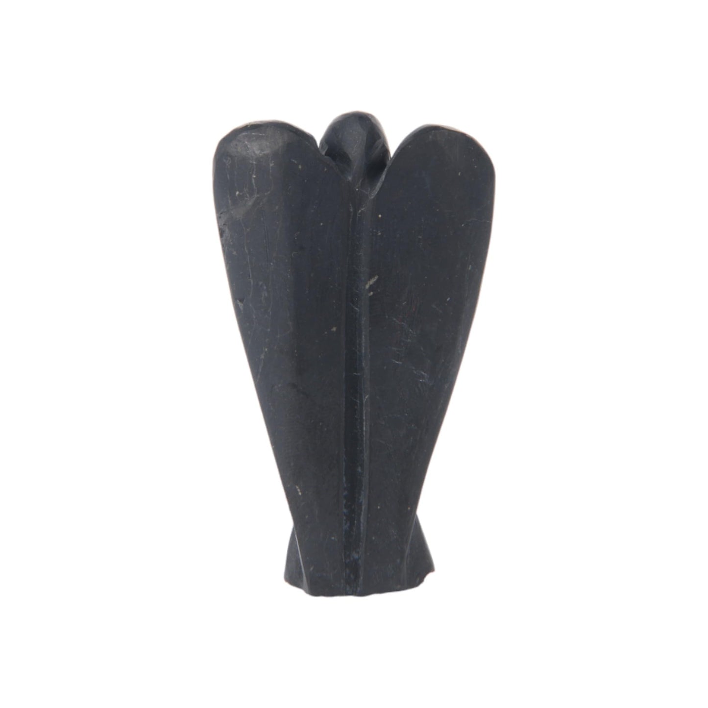 ANAYA AGATE Shungite Angel Statue 2" Certified Gemstone Guardian Angel Natural Crystal Angel Hand-Carved Angel Charms for Protection, Stress Reduction, Positive Energy Crystal Figurines Décor