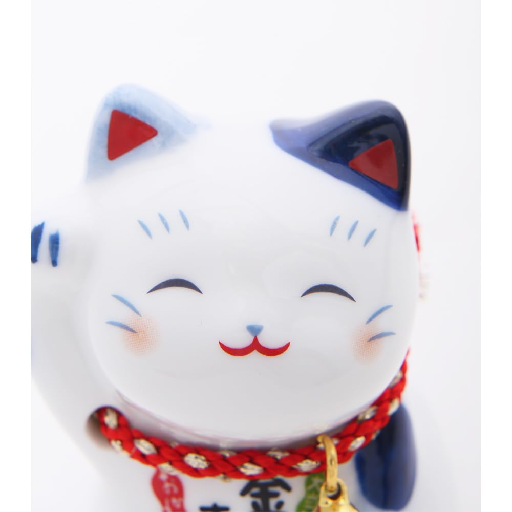 Lucky cat Good Luck Charms Japanese Decor Foutune Porcelain 4.2in 7633-Z-US