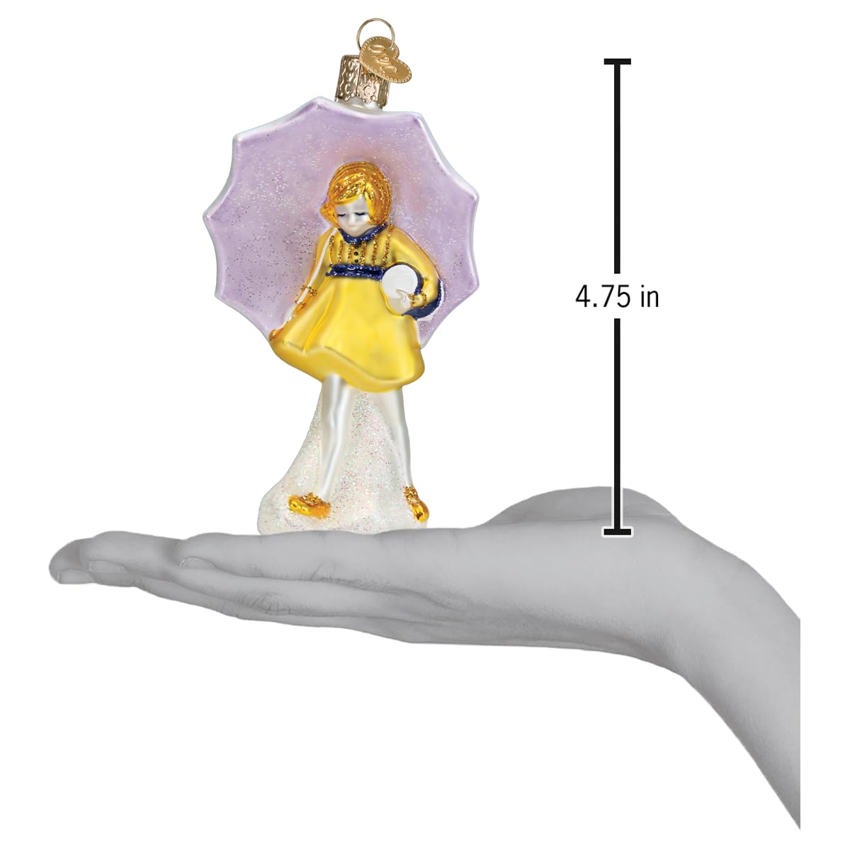 Old World Christmas Morton Umbrella Girl Glass Blown Ornament for Christmas Tree, Handcrafted Holiday Decoration, Kitchen Collection