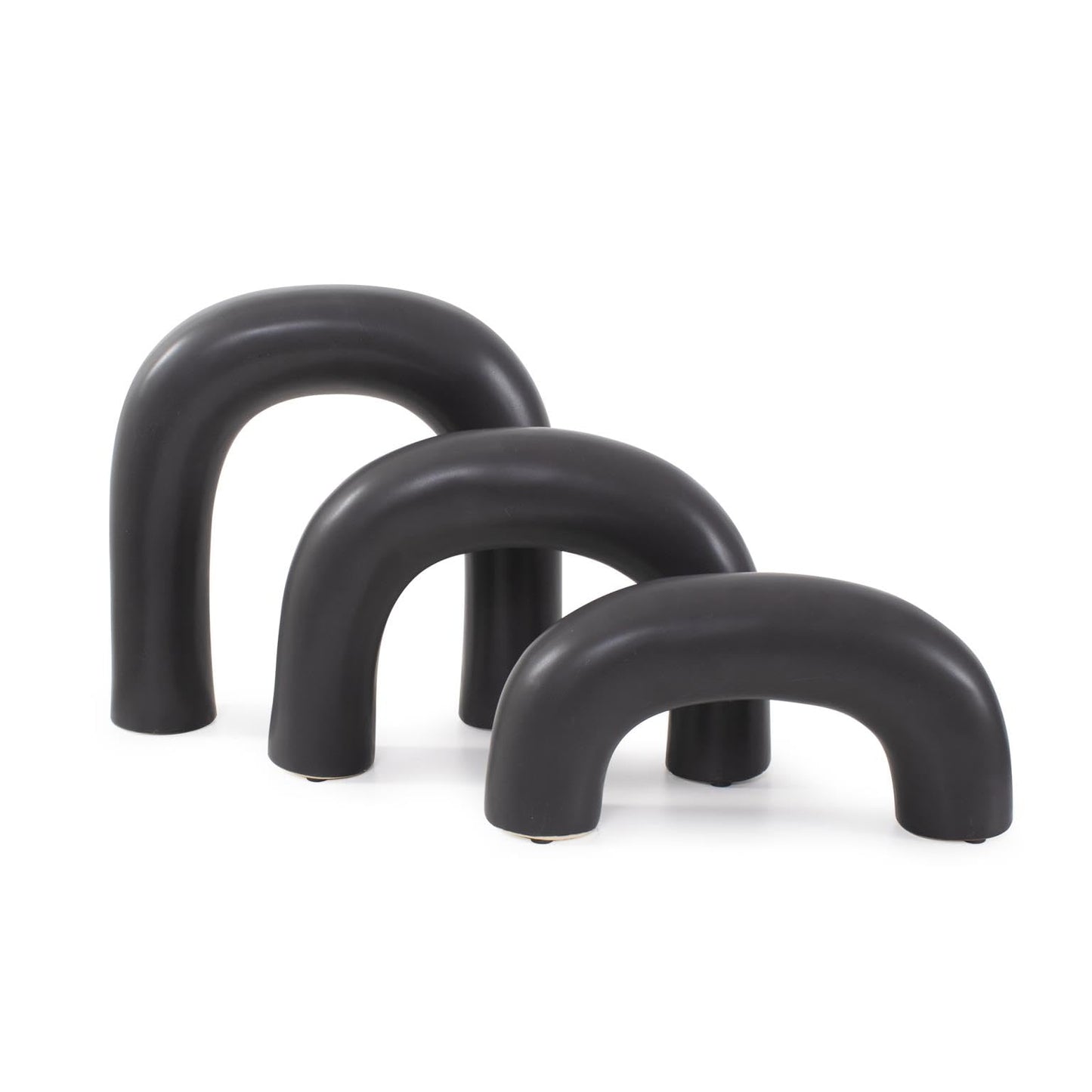 Howard Elliott Collection Urbean Ceramic Sculpture- Set of 3 Other Black 9.5H X 9.5W X 2D