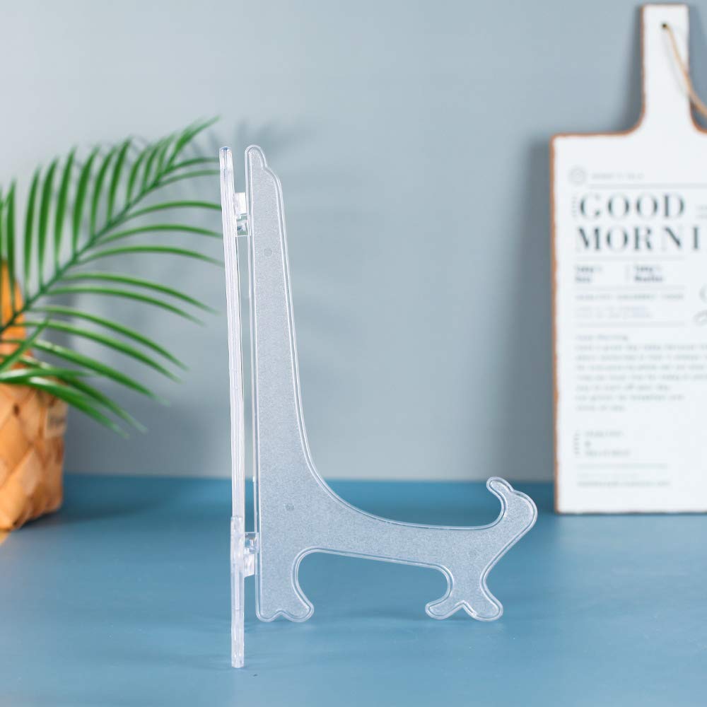 Artliving 12 Inch Plastic Display Stand, White Easel Display Photo Holder Stand, Displays Picture Frames, Cookbooks, Tablets and Art
