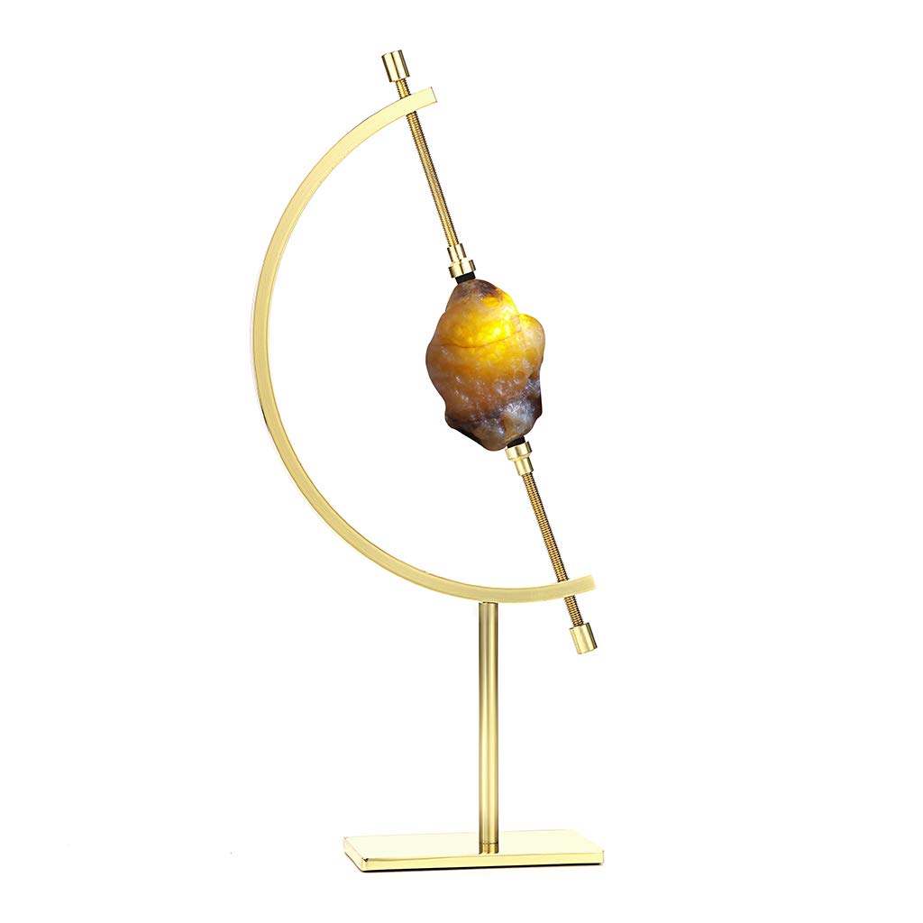 JUXYES Golden Toned Sphere Holder Caliper Stand, Caliper Style Display Stand For Mineral, Ornament, Gem, Shell, Coin, etc (M)
