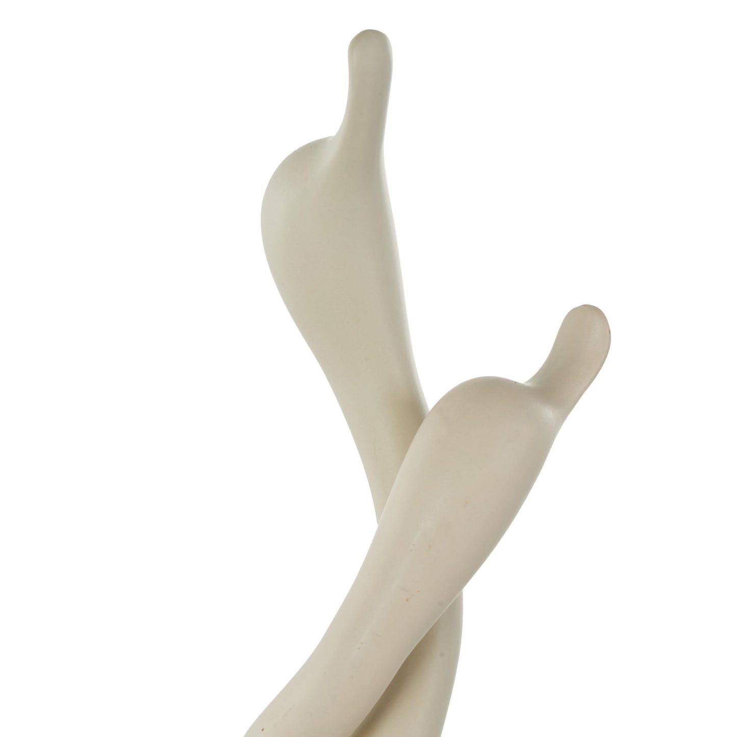 Deco 79 Ceramic Swan Decorative Sculpture Intertwined Home Decor Statues, Set of 2 Accent Figurines 17", 14" H, Beige