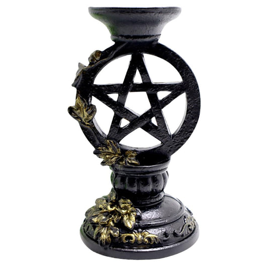 Cabilock Pentagram Ornament Jade Base Crystal Ball Stand Vintage Photo Prop for Desktop Decor Metaphysical Decor Accent Ritual Display Tea Light Holder for Home or Party