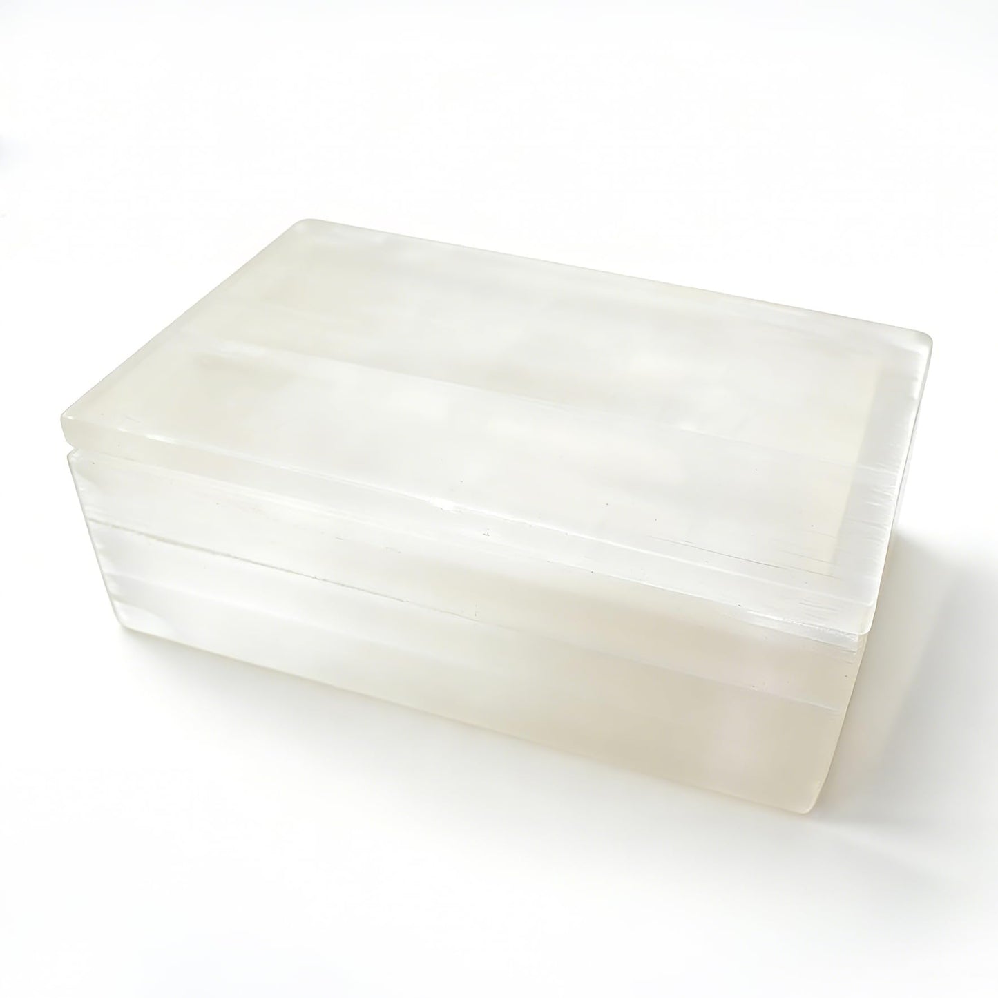 YeasHome Large Selenite Crystal Box Artisan-Crafted 8-Inch Stone Holder Geode Bowl with Lid Elegant Showpiece for Energy Cleansing, Display & Storage of Healing Stones, Jewelry & Meditation Tools