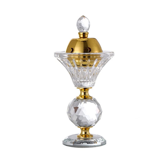 Crystal Incense Burner,Oud Frankincense Aromatherapy Bakhoor Burner Arabian Diffuser Desk Decor for Yoga Meditation Spa (Moon)