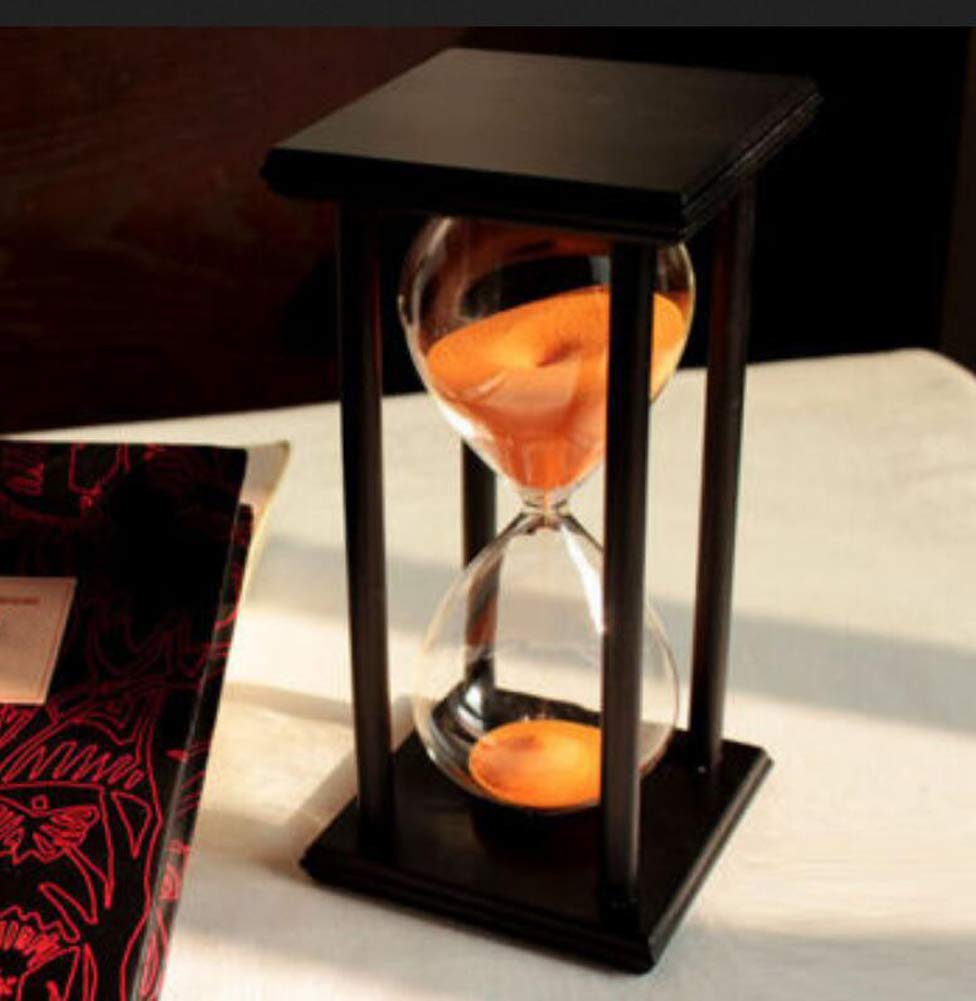 Sandglass 60 Minutes Timer Hourglass for Ornament Decoration Restaurant Living Room Home Closet Office Desk Bedroom Party Festival Christmas Wooden Frame Sand Timer Clock Orange