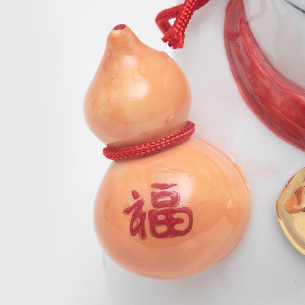 Maneki Neko Lucky Cat Figurine with Gourd – Japanese Home Decor SN-941-Z-US