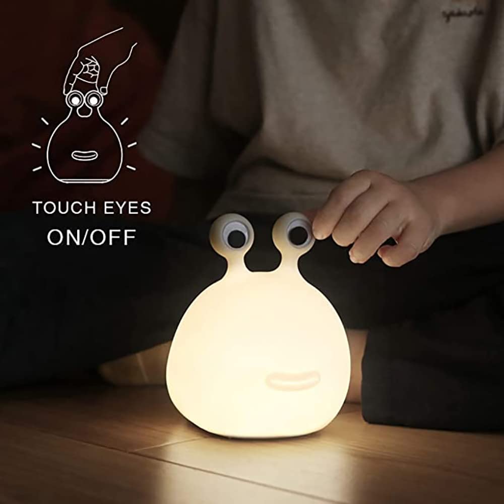 HPYDIY Slug Night Light,Silicone lamp for Kids,USB Rechargeable Cute Animal Lamps Timer Setting Safe Bedside Lamp Portable LED Lamps for Breastfeeding Dorm Room Decor for Christmas Gift