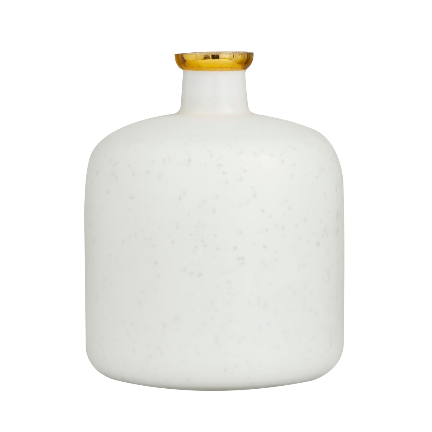 Deco 79 Glass Decorative Vase Centerpiece Vase with Gold Rim, Flower Vase for Home Decoration 10" x 10" x 12", White
