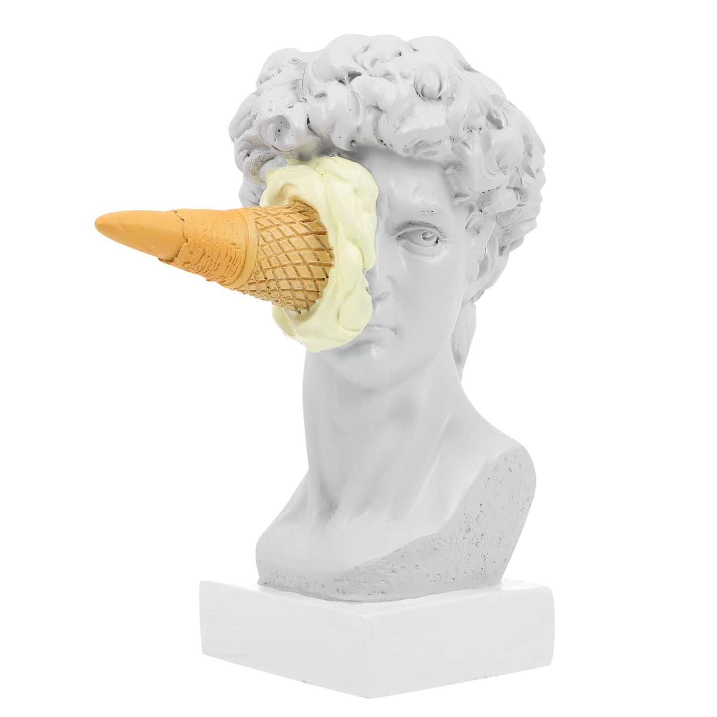 PRETYZOOM Greek David Head Ice Cream Resin Sculpture - Stylish Decorative Statue for Home, Office, Bookshelf, Coffee Table Decor