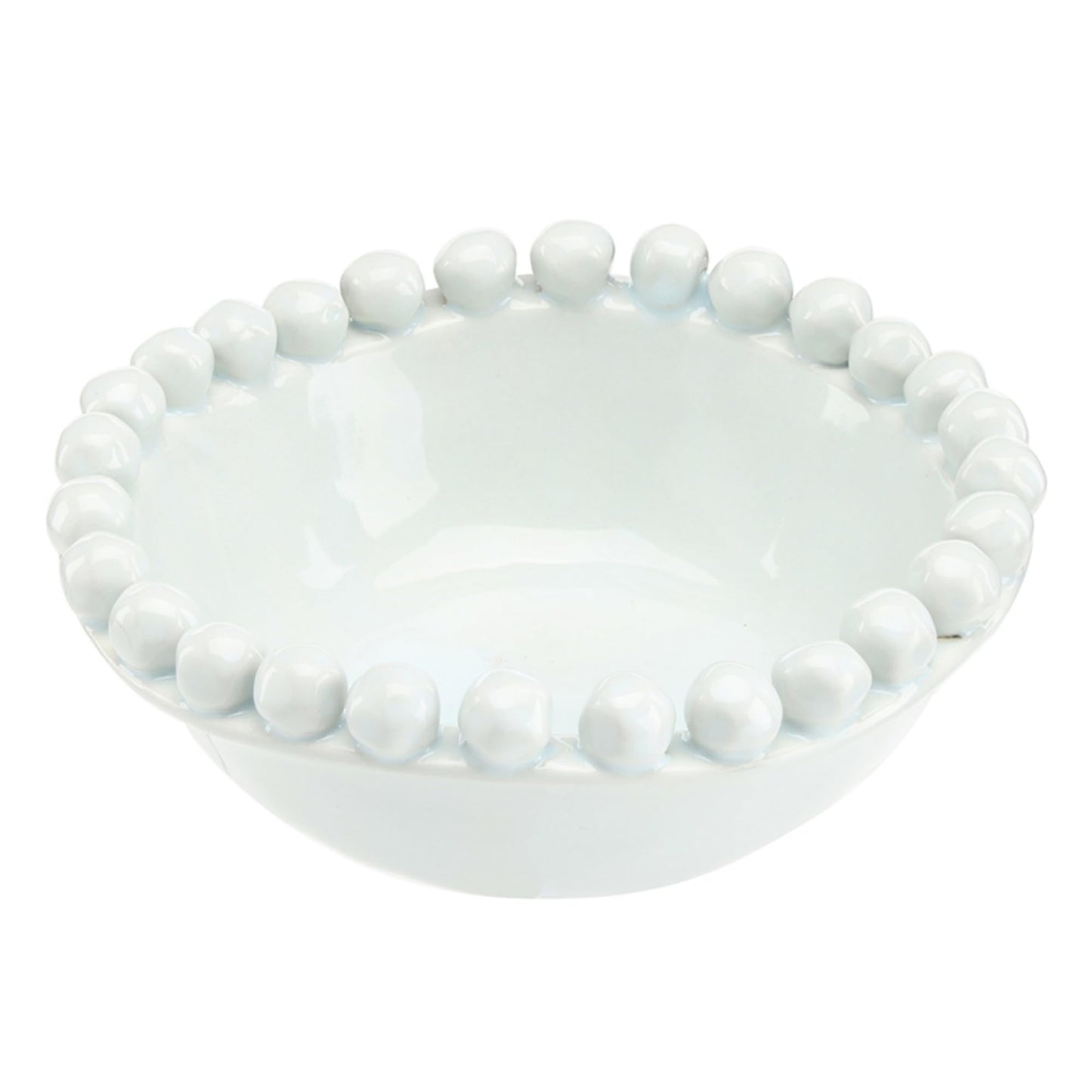 Santa Barbara Design Studios Ceramic Bowl - Small with Beaded Rim, 5” Diameter x 2" Tall, Mist Blue