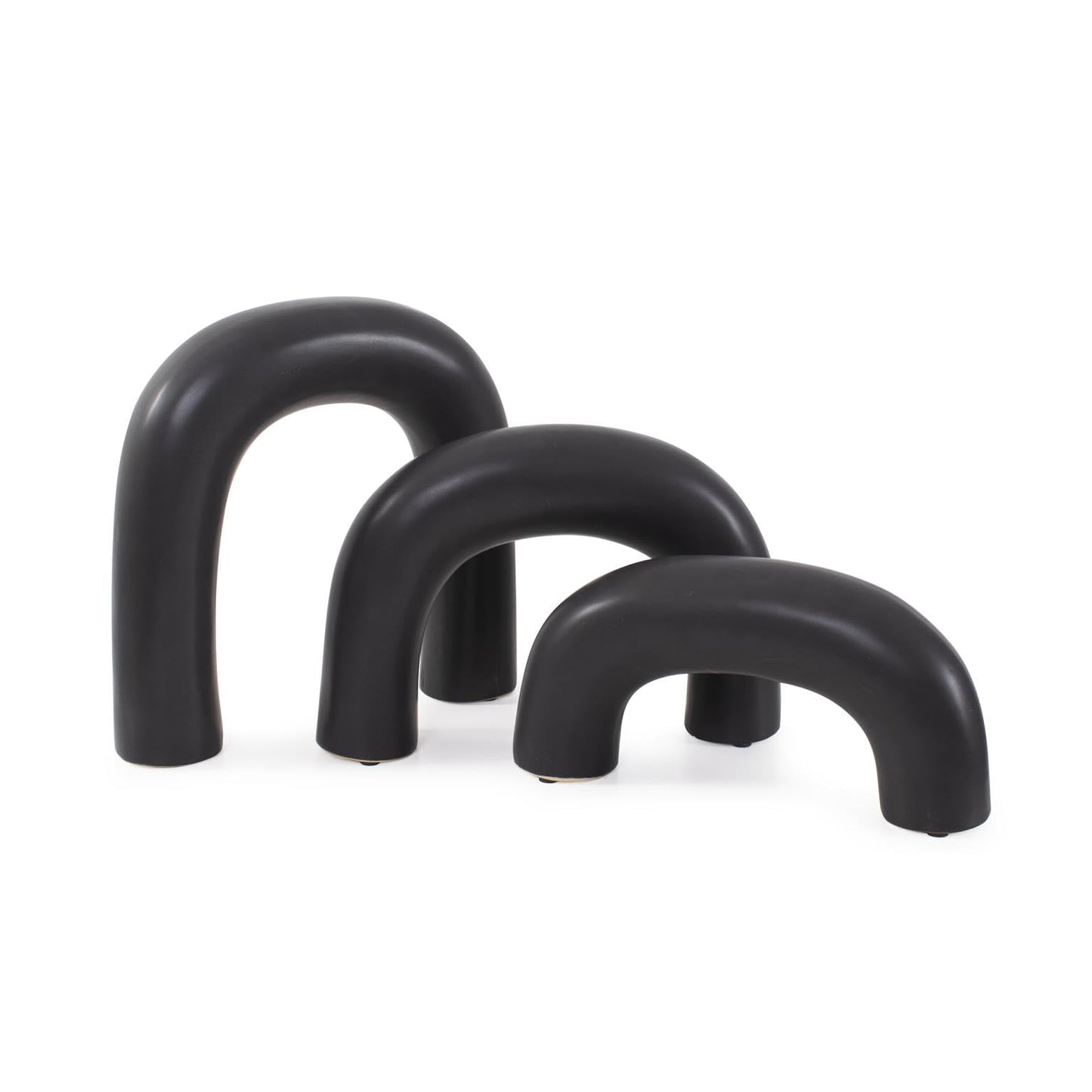 Howard Elliott Collection Urbean Ceramic Sculpture- Set of 3 Other Black 9.5H X 9.5W X 2D