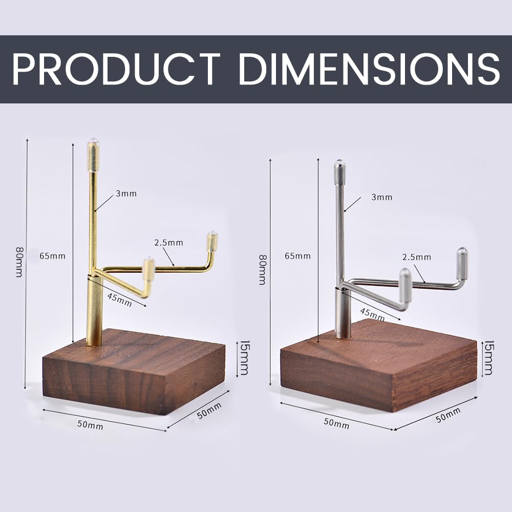 2 Pack Adjustable Metal Arms Display Stand Easel with Wooden Base - Mini Easel Display Stand,Decorative Plate Stand,Small Plate Stands for Display,Picture Frame Holder Stand,Art Display Stand