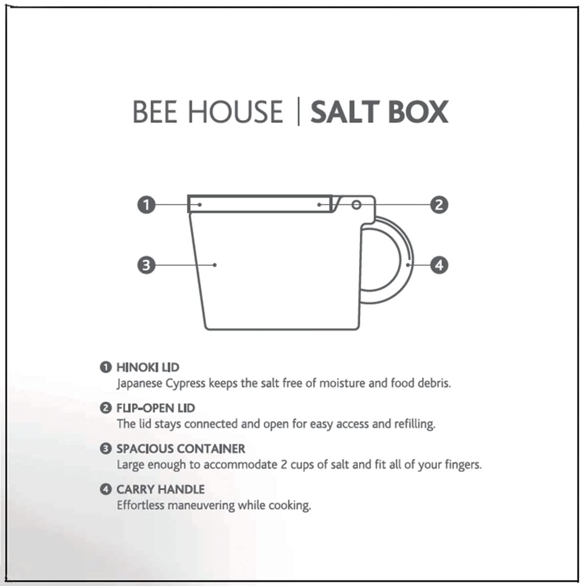 Zero Japan Bee House Premium Salt Box with Hinoki Lid - Container for Sea Salt and Spices - Elegant Cellar for Kitchen Countertop - Coral Pink, 16 oz